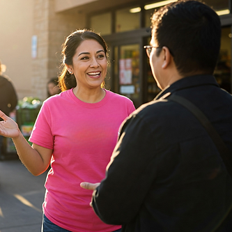 A Face to Face Fundraiser discussing donations with a community member