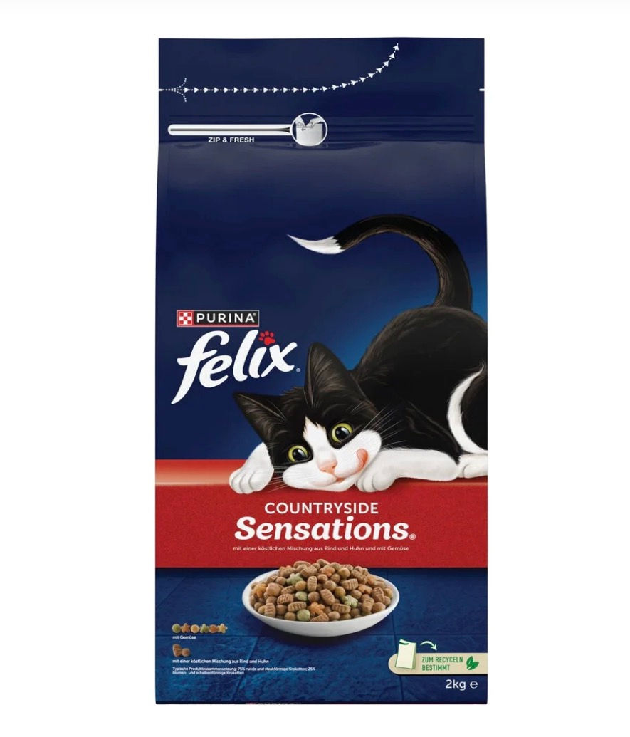 Felix Sığır ve Tavuk Etli Kuru Kedi Maması 2 Kg.