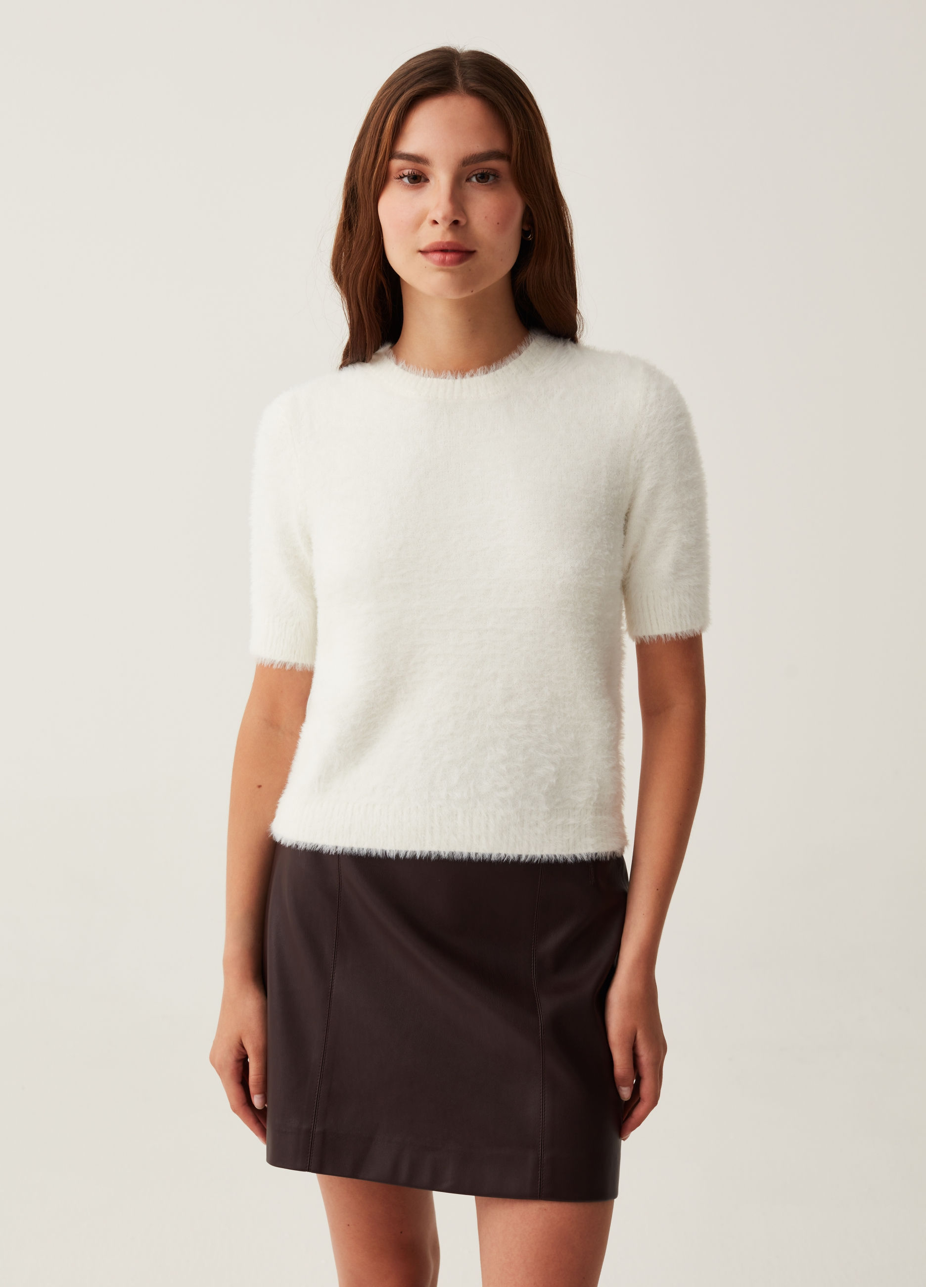 FURRY SS SWE OFF WHITE