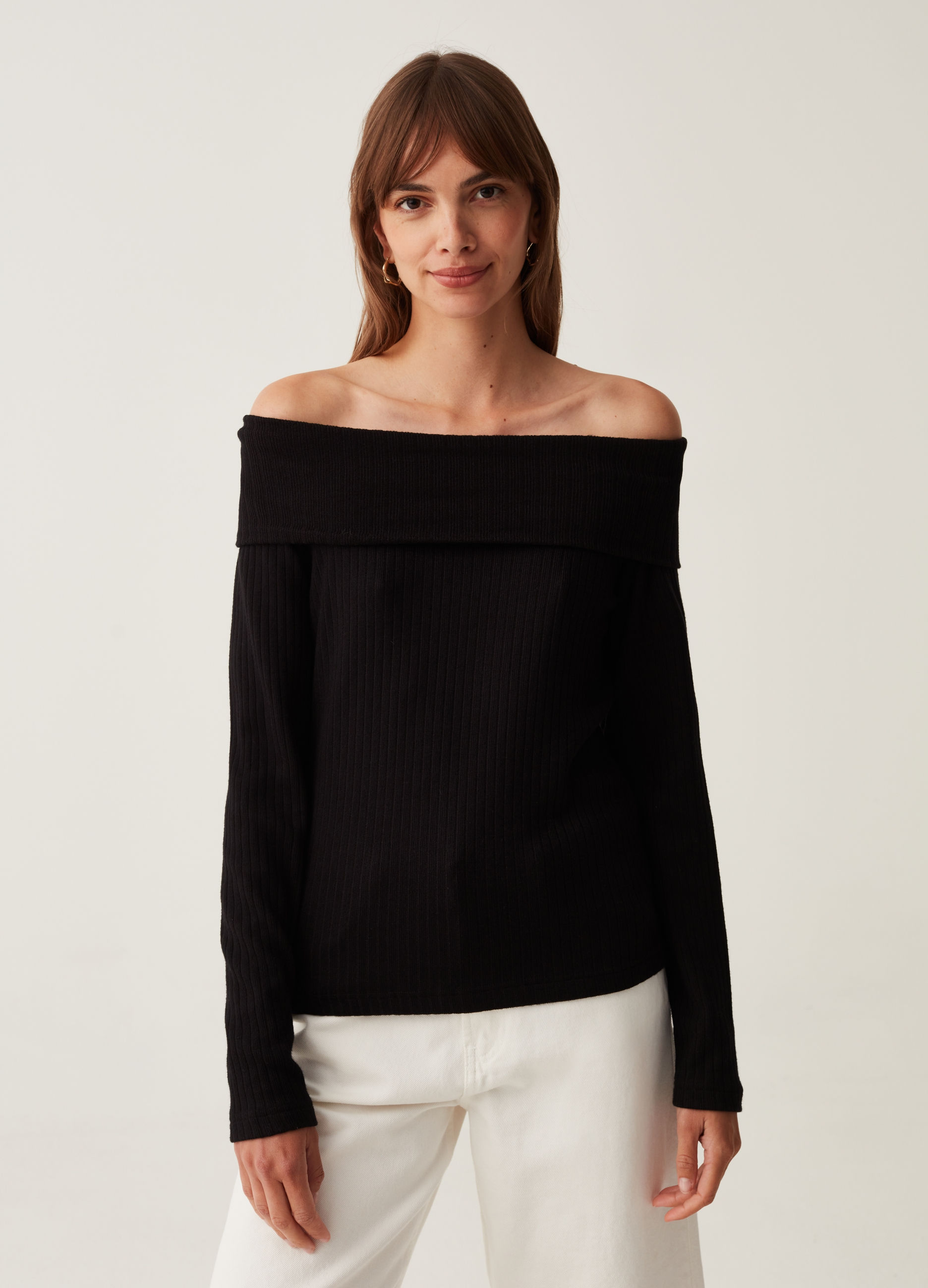 TOP LS SOLID DARK BLACK