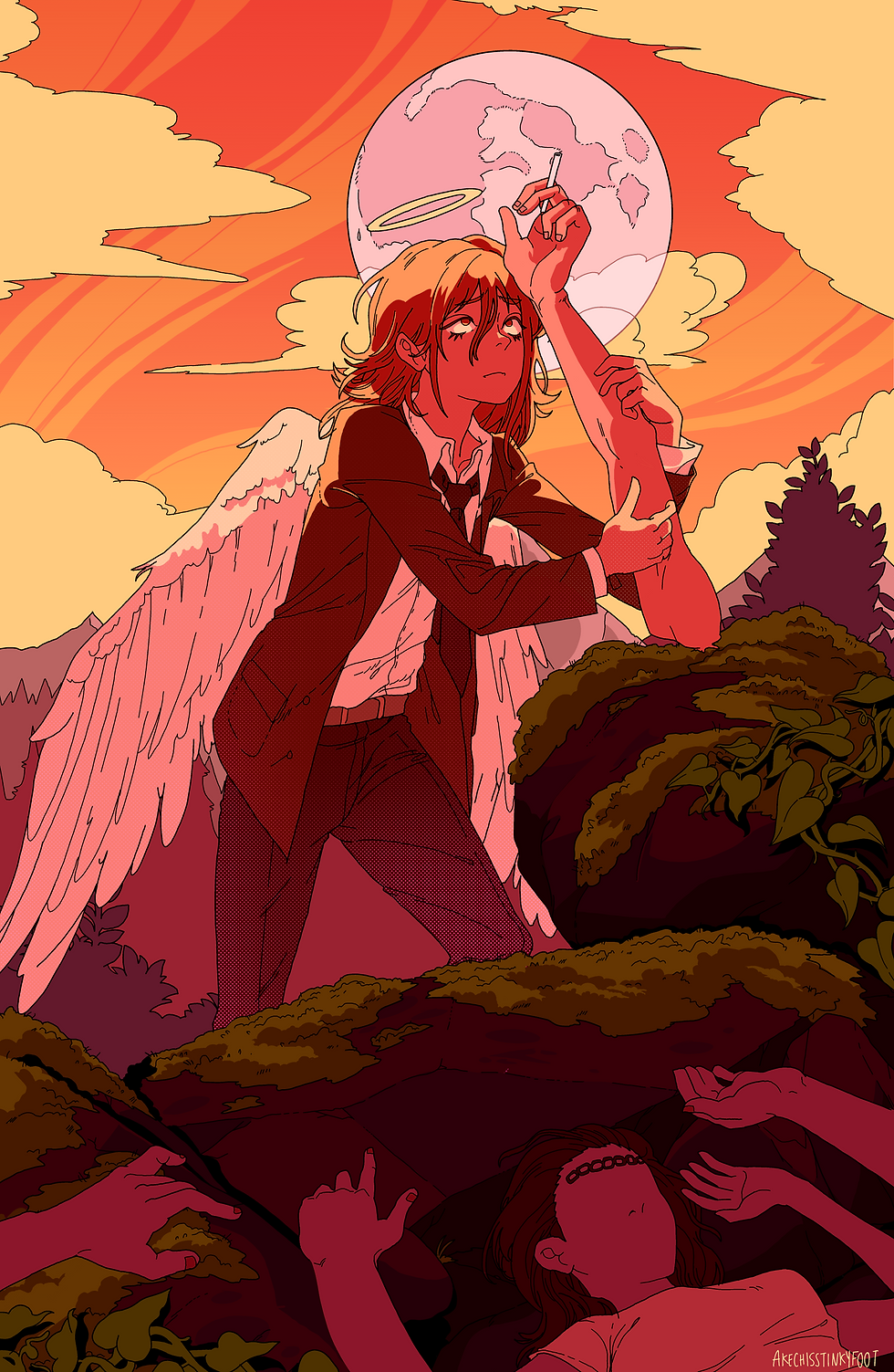 angel devil print
