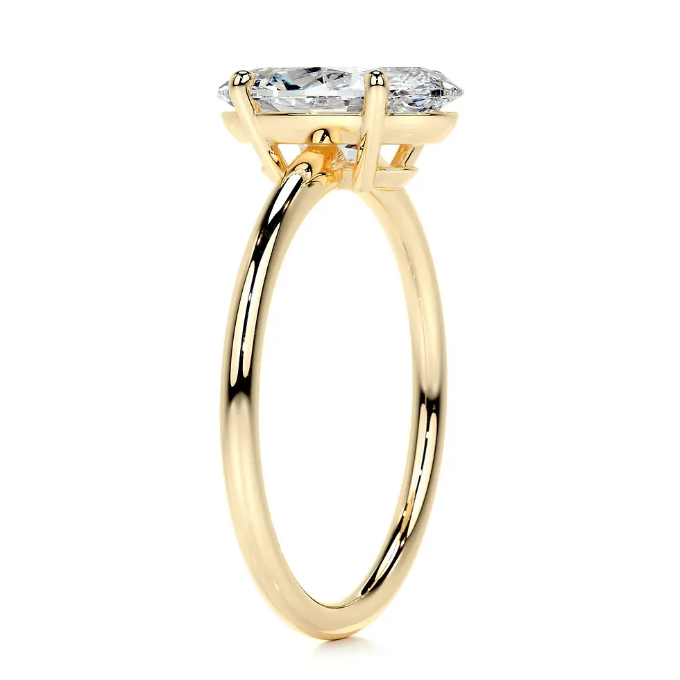 Thumbnail: Side profile of Rossa Diamond 3 ct oval lab grown diamond ring