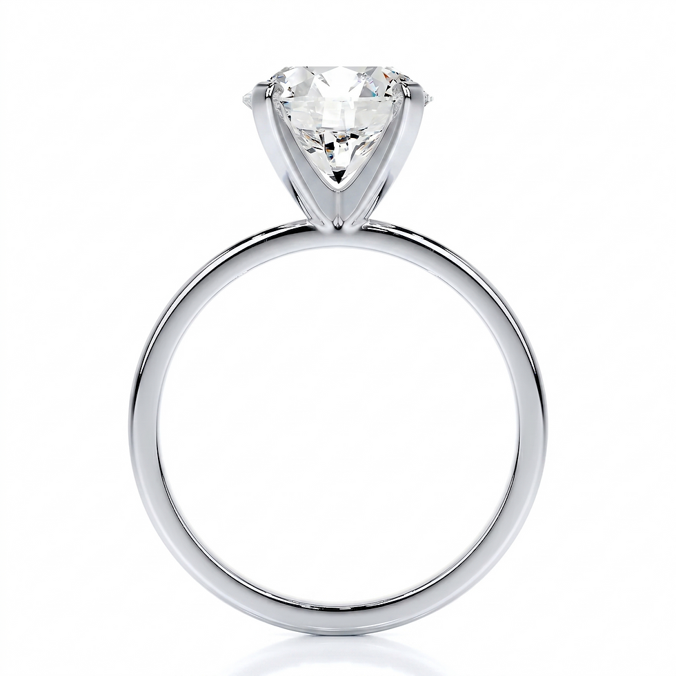 Miniatura: Side view of Rossa Diamond 3 ct round lab grown diamond solitaire ring