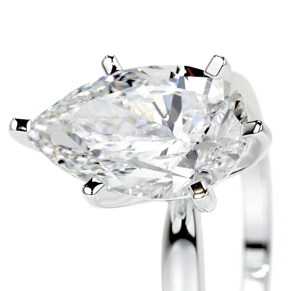 Thumbnail: 3.00ct White Pear Lab Diamond Ring