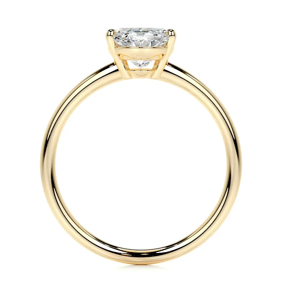Miniatura: Side profile of Rossa Diamond 4 ct oval lab grown diamond ring