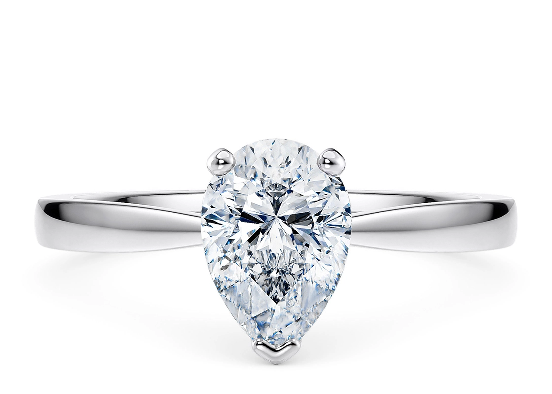 1.00ct White Pear Lab Diamond Ring
