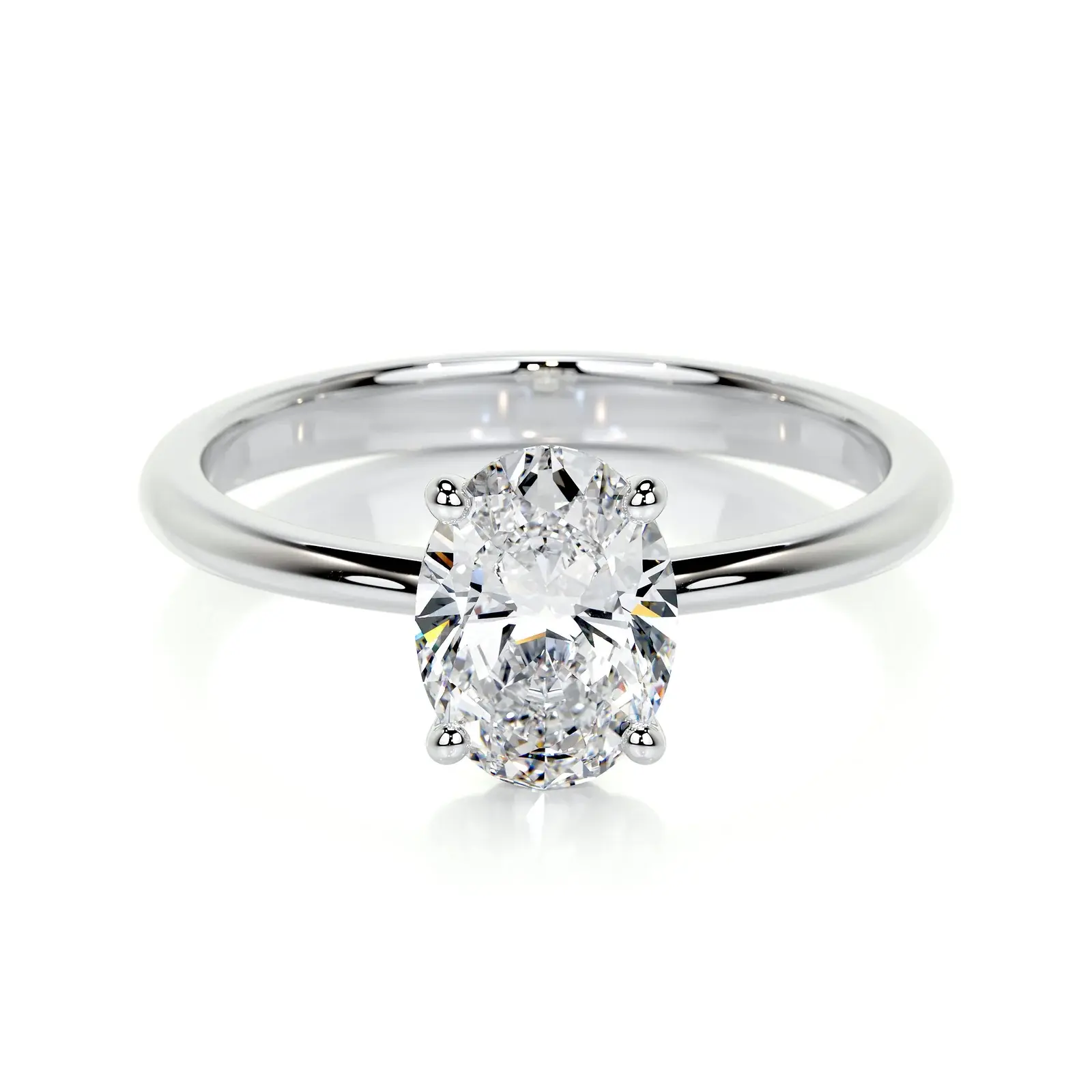 1 ct oval lab grown diamond solitaire ring in 14K gold by Rossa Diamond