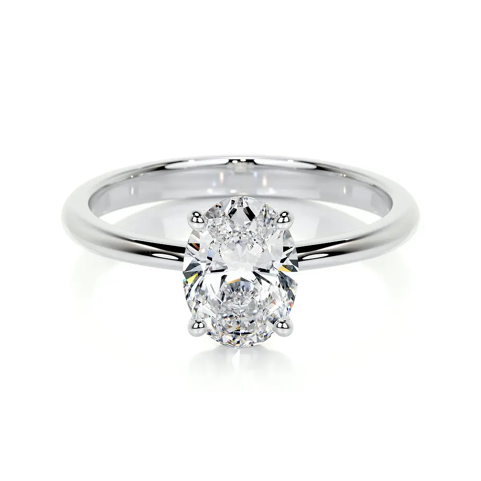 1 ct oval lab grown diamond solitaire ring in 14K gold by Rossa Diamond