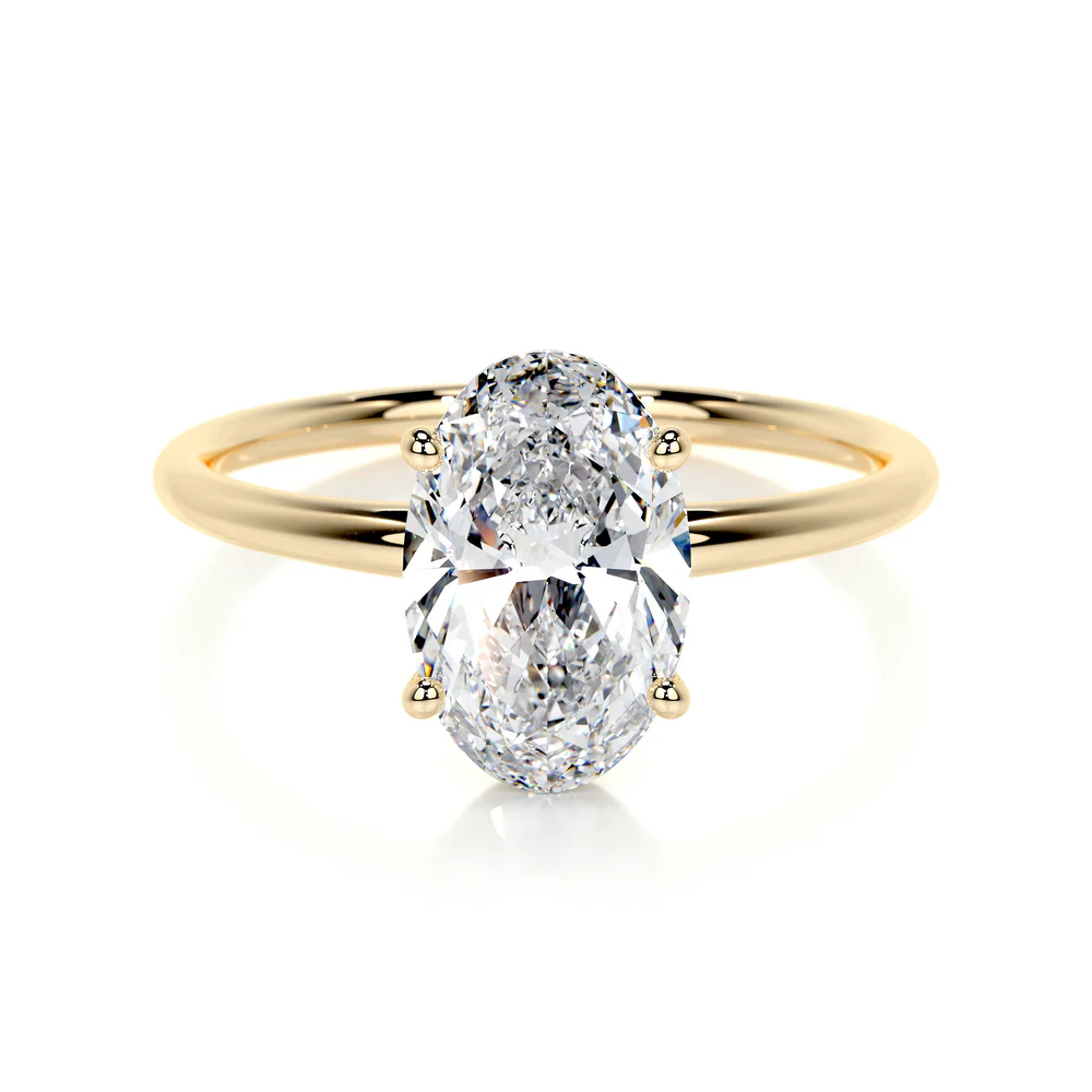 4.00ct Yellow Oval Lab Diamond Ring
