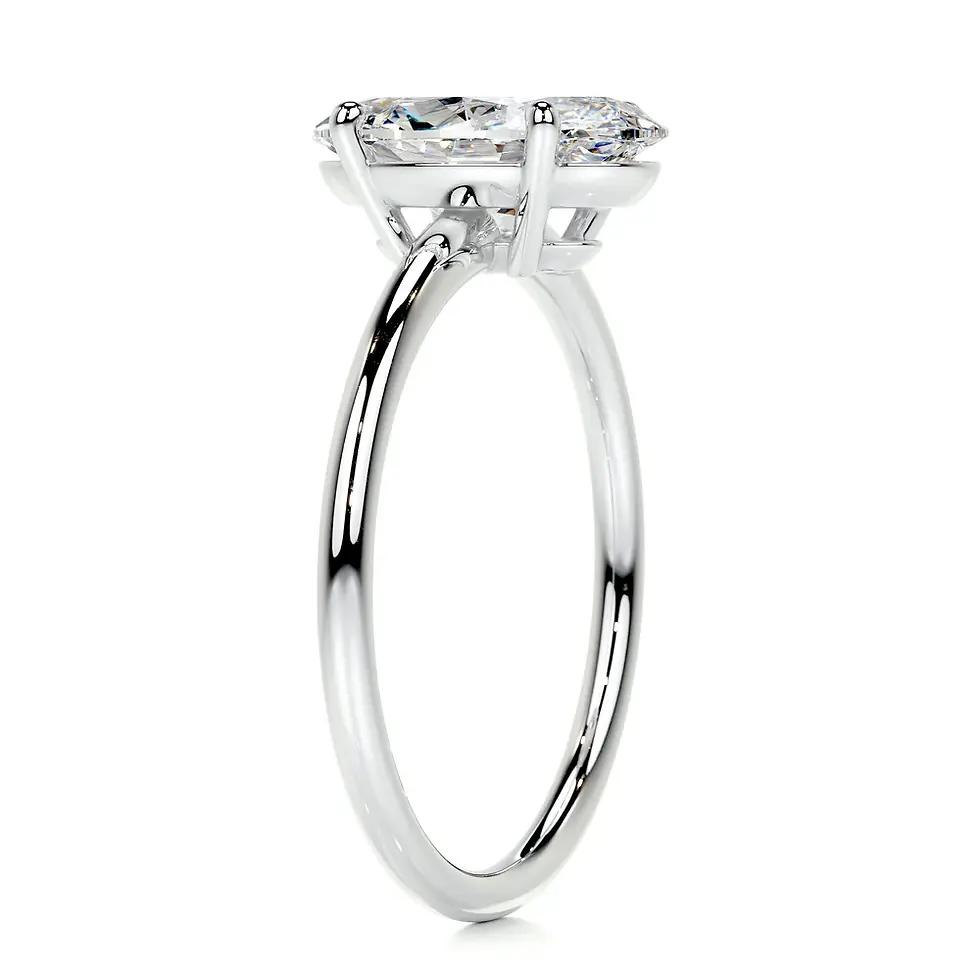 Thumbnail: Side profile of Rossa Diamond 3 ct oval lab grown diamond ring