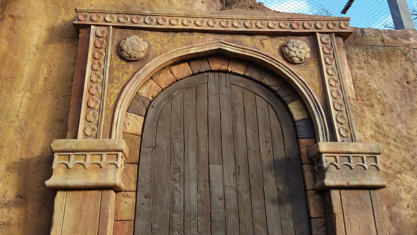 stone replica archway with pillar features