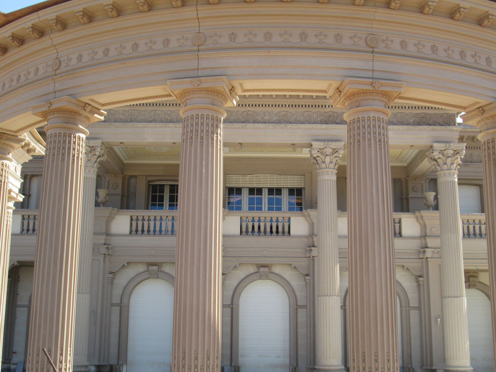 roman style columns, archway