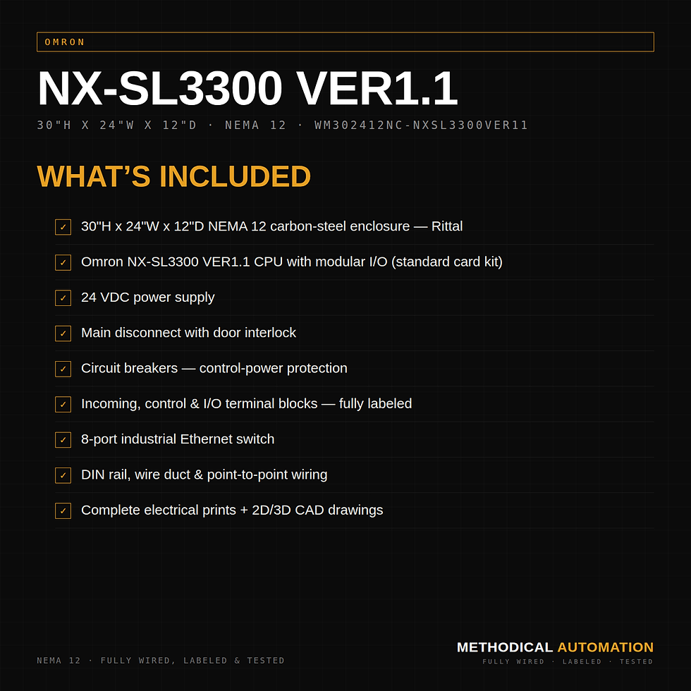 Thumbnail: 30"H x 24"W x 12"D Panel — Omron Sysmac NX-SL3300 Safety Controller