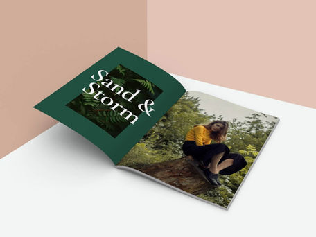 Open magazine with title 