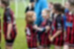 Girls getting ready for a match
