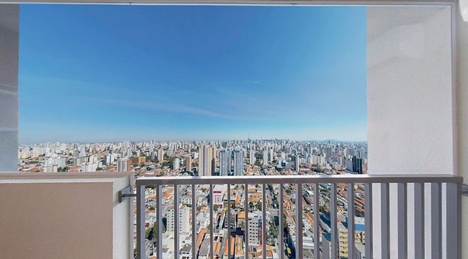 Foto imersiva feita na sacada de um apartamento