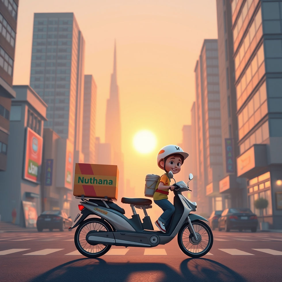 Early morning sunrise in the city with Nuthanah delivery Boy_edited.jpg