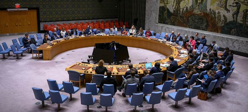 A wideview of the Security Council meeting as members discuss the situation in Ukraine. © UN Photo/Loey Felipe