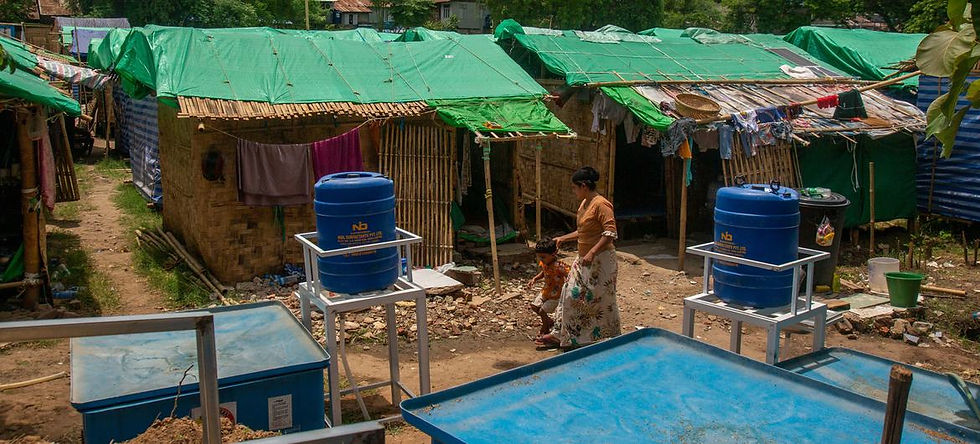 Disasters and fighting has forced millions across Myanmar to flee their homes in search of safety. Many shelter in IDP camps like this one in central Myanmar. © UNICEF/Nyan Zay Htet
