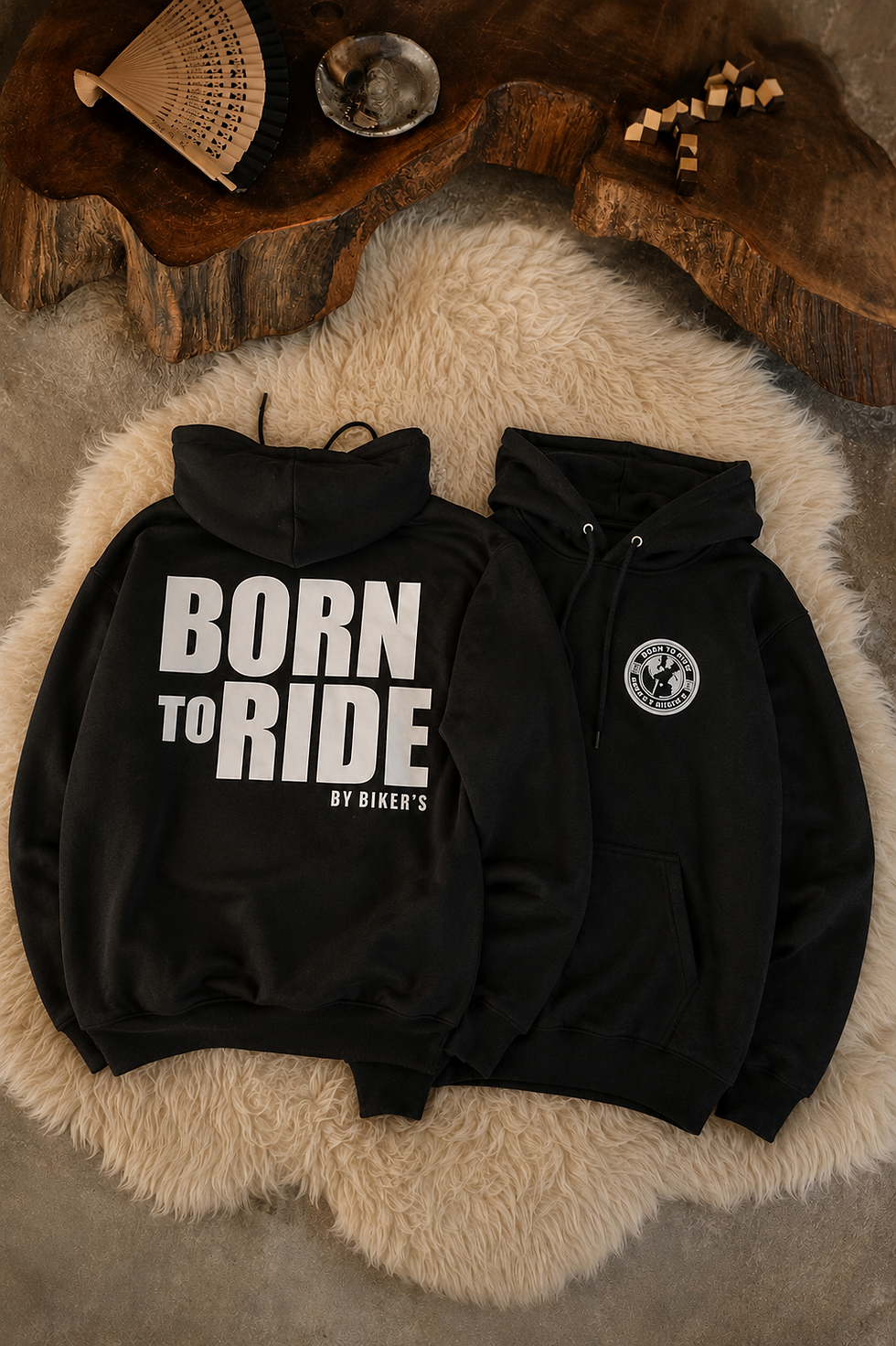 2 moletons do born to ride frente e costas
