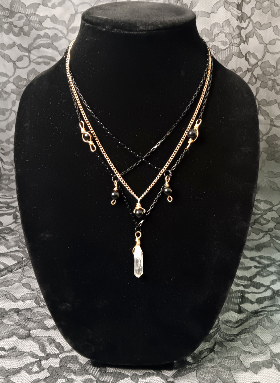 Obsidian Halo Necklace