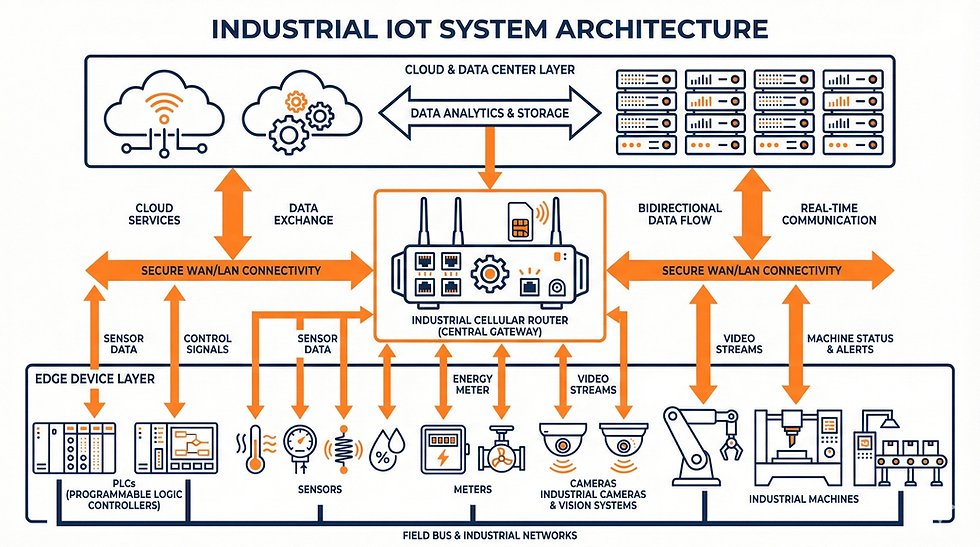 Rolle von Industrieroutern in der IoT- und M2M-Systemarchitektur
