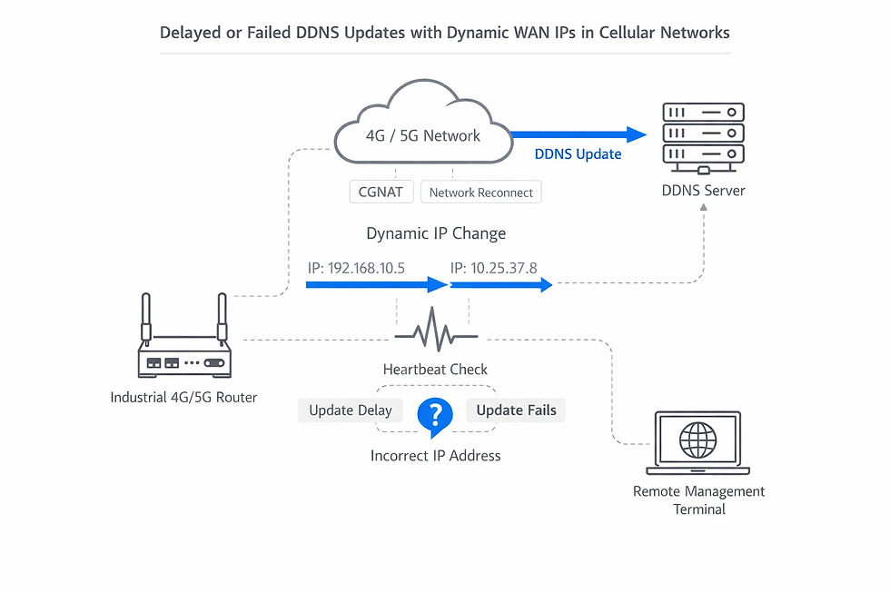 Delayed or Failed DDNS Updates with Dynamic WAN IPs in Cellular MNetworks