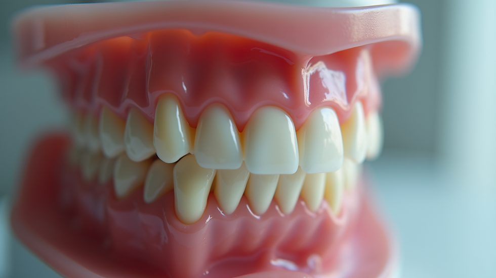 Close-up view of a palatal expander fitted inside the upper jaw