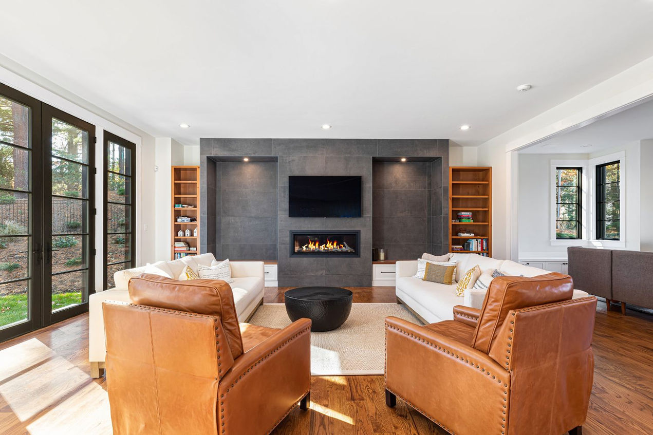 Modern Living Room with Fireplace