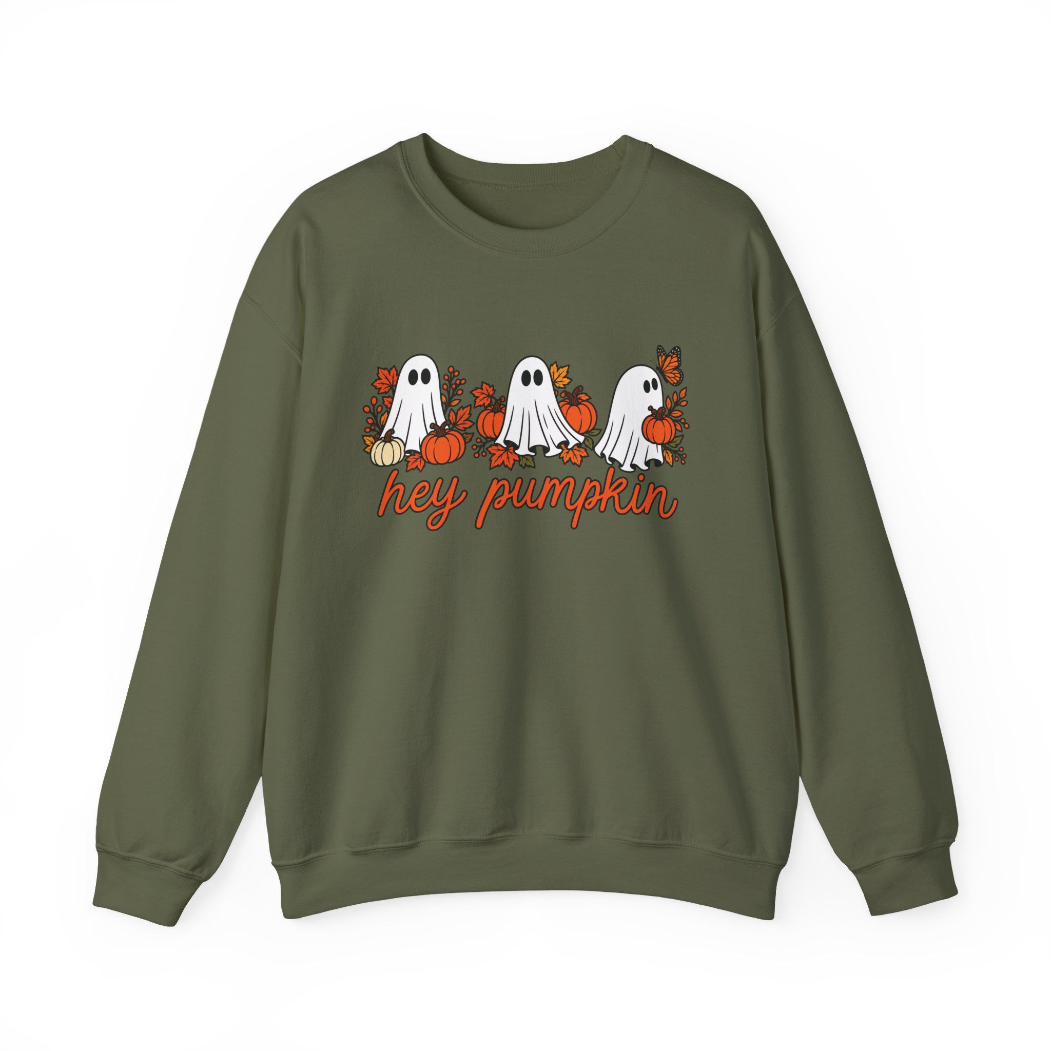 Hey Pumpkin Sweatshirt — Cute Ghosts & Pumpkins Fall Crewneck