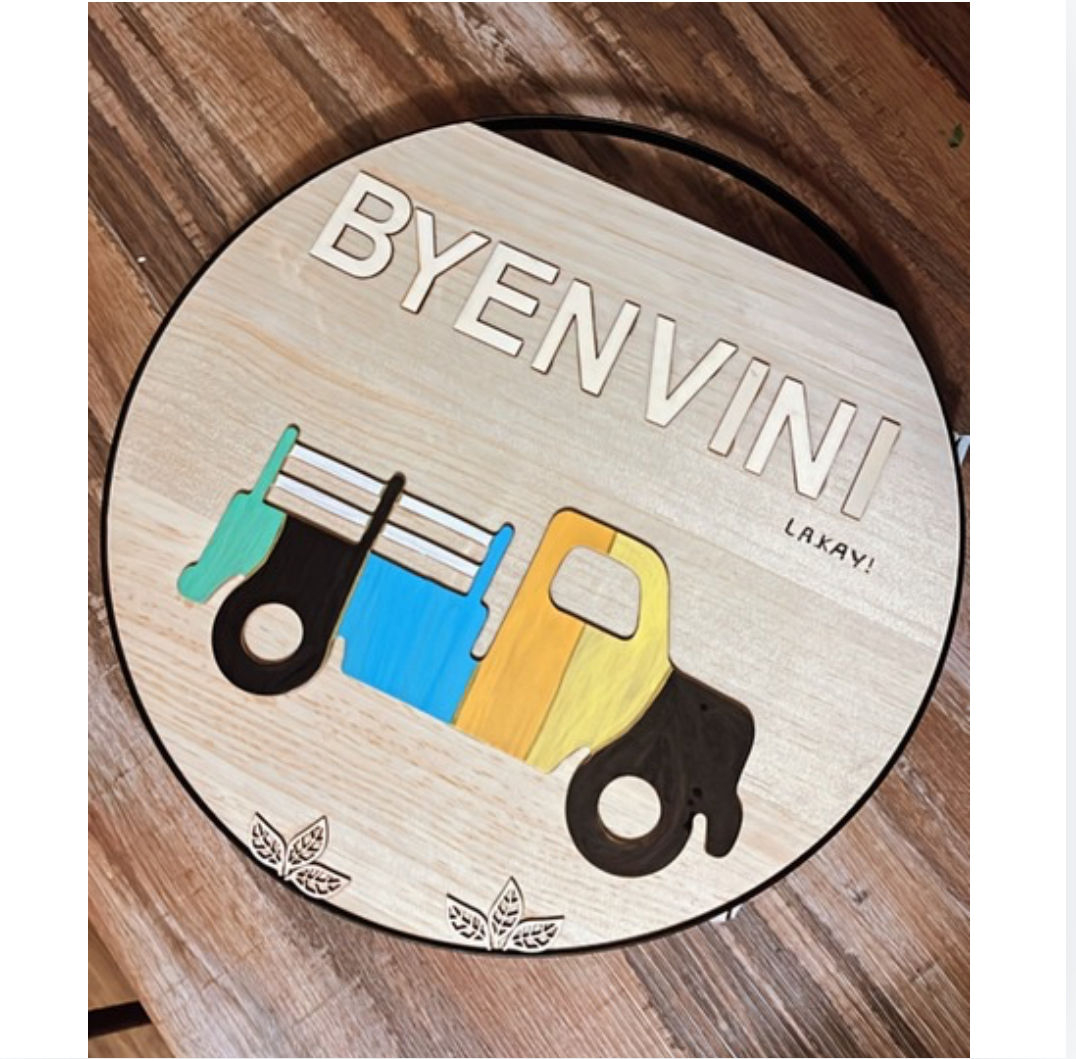 Haitian welcome sign