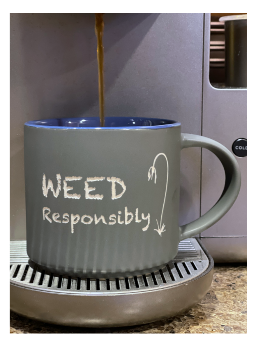 Engraved Oversized Ceramic Coffee Mug Brewing