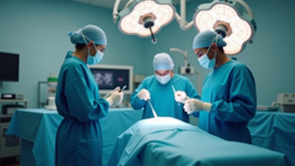 Close-up view of robotic surgery equipment in an operating room
