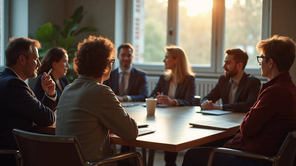 High angle view of a smoking cessation support group meeting