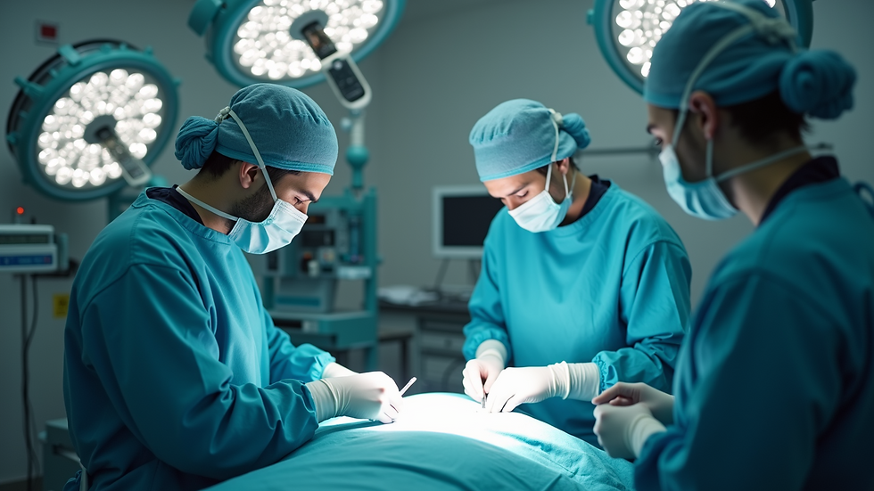 Close-up view of a robotic surgical system in operation