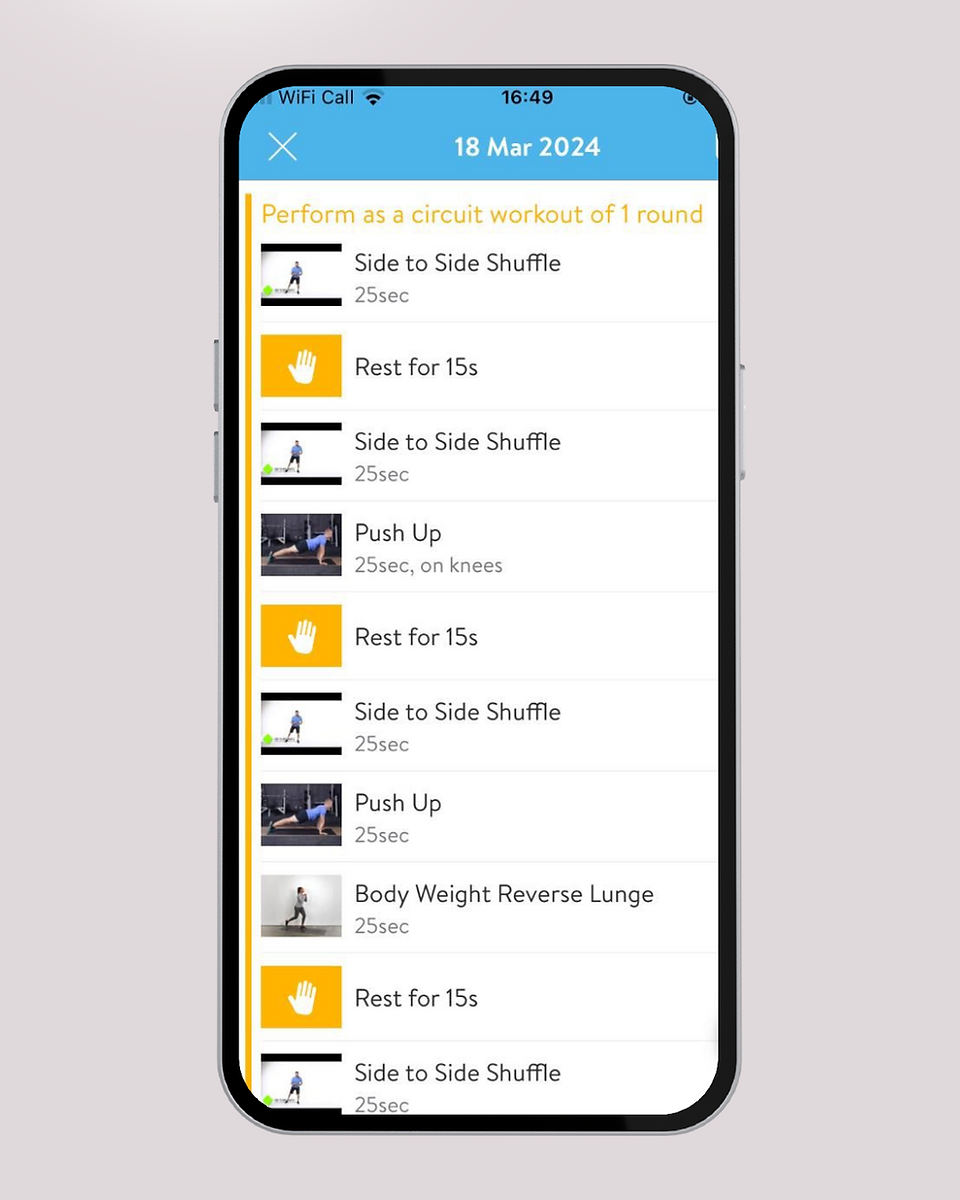 Trainerize App - Workout