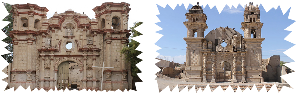 Left: Jesuit Chapel of the Hacienda San Francisco Xavier de la Nasca; Right: Jesuit Chapel of the Hacienda San Joseph de la Nasca. © Proyecto Arqueologico Haciendas de Nasca PAHN. Gauche : Chapelle jésuite de la Hacienda San Francisco Xavier de la Nasca ; Droite : Chapelle jésuite de la Hacienda San Joseph de la Nasca. © Proyecto Arqueologico Haciendas de Nasca PAHN.