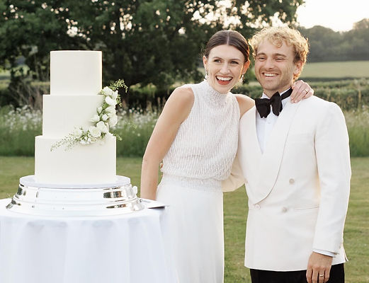 All White wedding cake