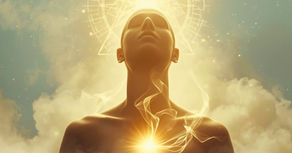 Sanftes spirituelles Titelbild mit lichtvoller Energie im Hals- und Herzbereich, das die heilende Wirkung des gesprochenen Wortes, bewusster Absicht und göttlicher Führung im spirituellen Erwachensprozess symbolisiert.