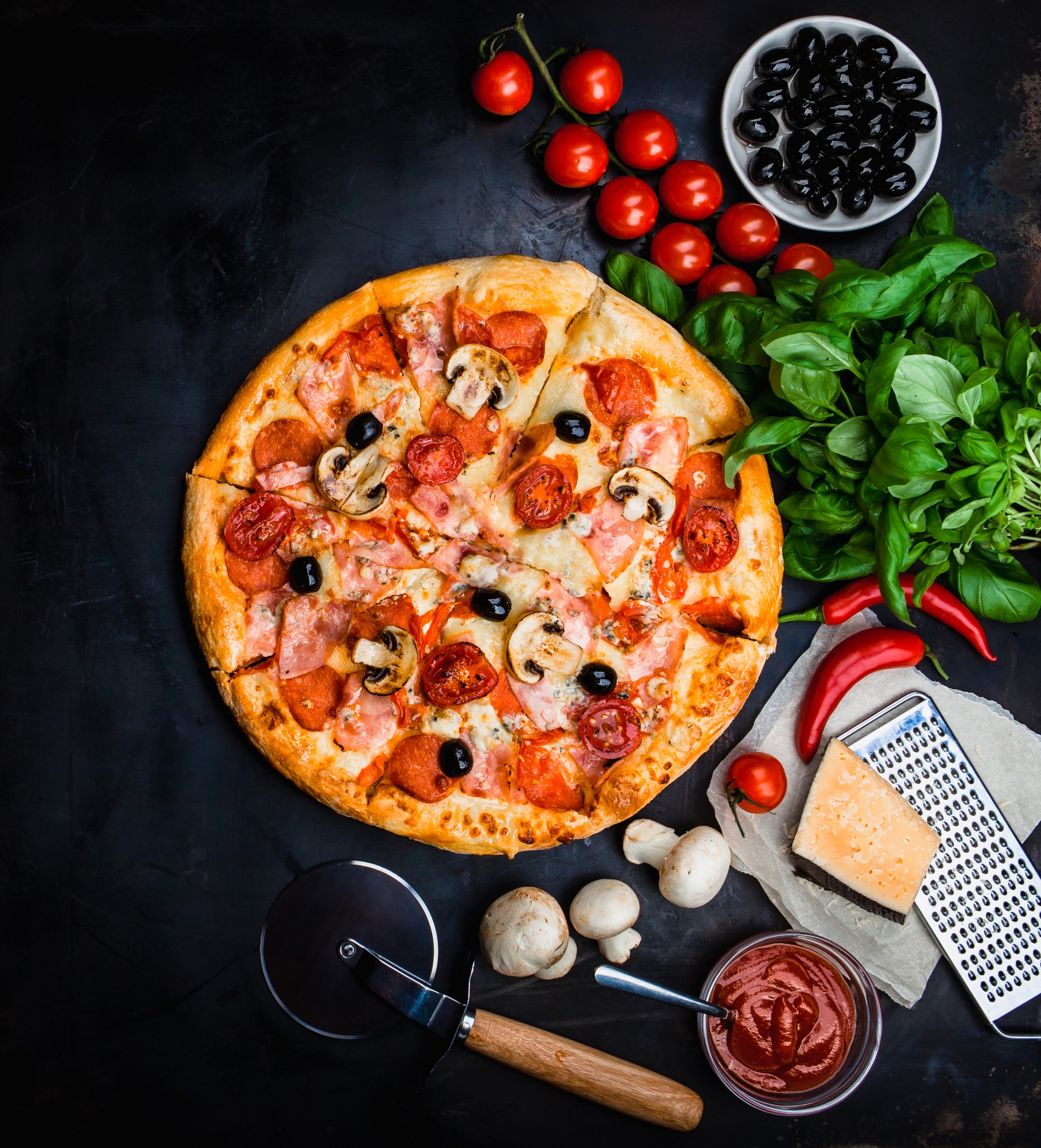 Arranged Food and Objects