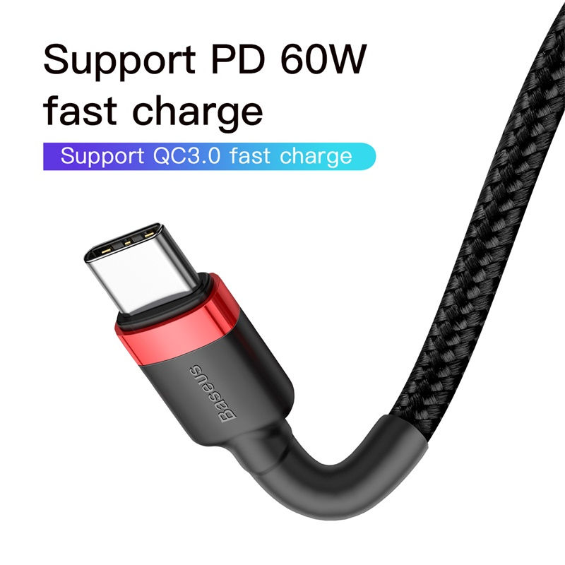 Thumbnail: Baseus USB C to USB Type C Cable for MacBook Pro Quick Charge 3.0 60W PD Fast Ch