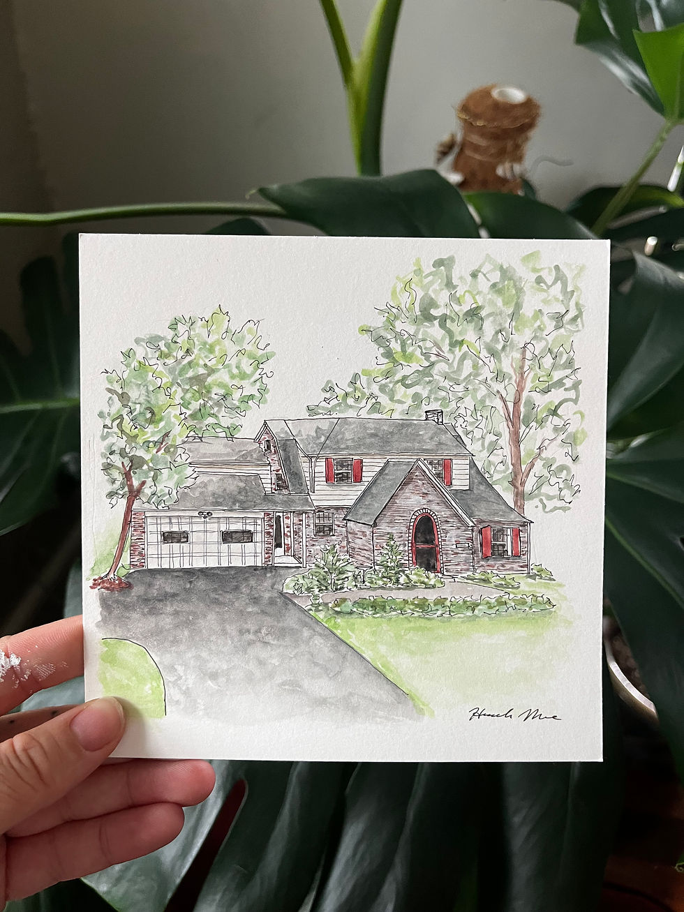 Thumbnail: Customizable House Watercolor Painting
