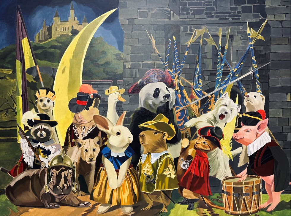 Animal Watcher Under the Moonlight 2025, oil on canvas , 162.2 X 112.1cm