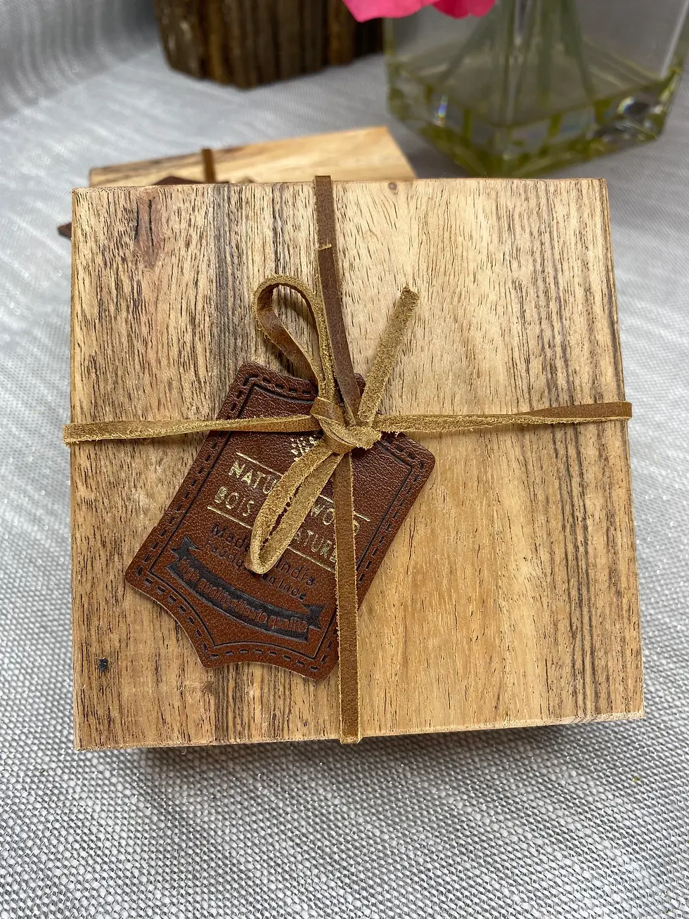 Thumbnail: Decor and Wicks Candles online handmade wooden coasters for modern farmhouse decor