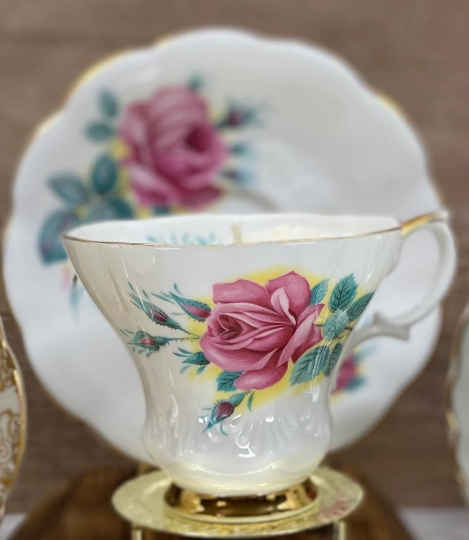 Thumbnail: Vintage Tea Cup candles with highly scented all natural soy candles by Decor and Wicks candle shop. 