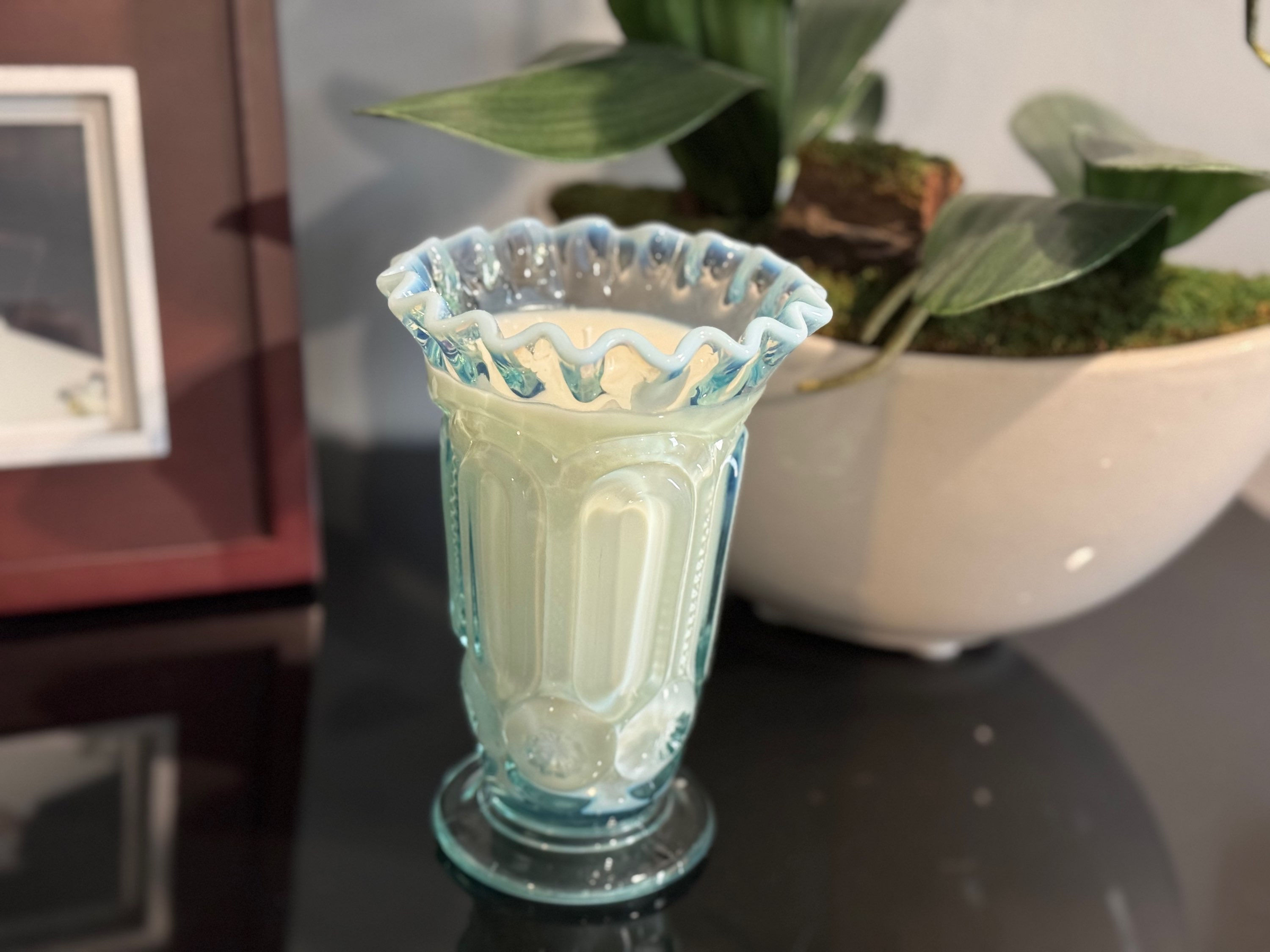 vintage glass candle
