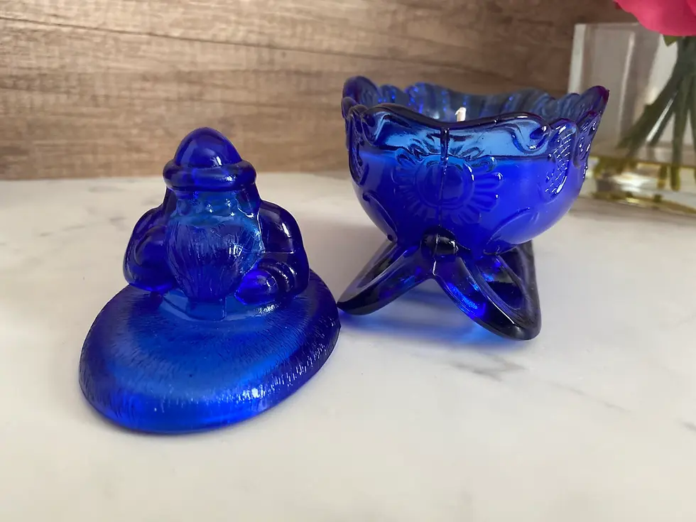 Thumbnail: blue santa hand poured candle