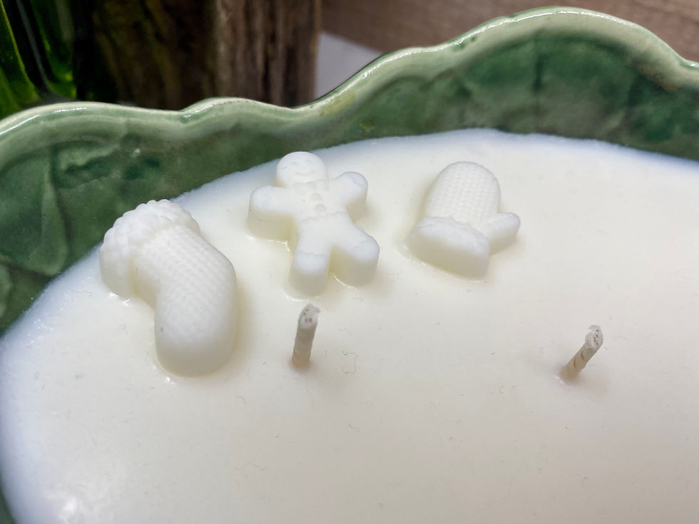 Thumbnail: Decor and Wicks premium highly scented soy candle Christmas Sleigh Candle ceramic candy dish vintage home decor
