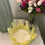 Thumbnail: extra large scented soy clean candle in yellow art glass bowl