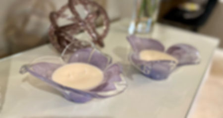 purple Murano crystal filled soy candle